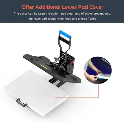 Delclynee 16" X 24" Slide Out (12.25") Heat Press Machine for T Shirts, Clamshell Pull Out Lower Platen, Industrial-Quality Digital Sublimation Printer for Heat Transfer Vinyl