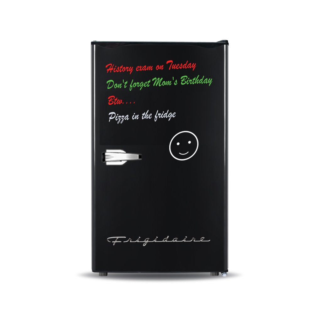 3.2 Cu Ft Retro Dry Erase Compact Fridge, (EFR331-BLACK), Black