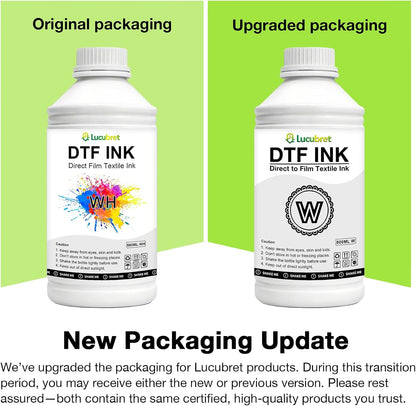 Premium DTF Ink 3000ML - DTF Transfer for PET Film, Pigment Refill for DTF Printers L1800 L800 R1390 I3200 DX5 DX7, Heat Transfer Printing Ink Direct to Film (500ML*6, 2W+BKCMY)