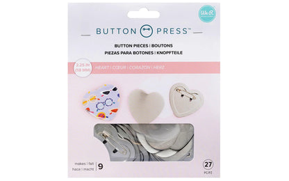 Button Press Refill Pack Kit-Heart - Makes 9 Pins