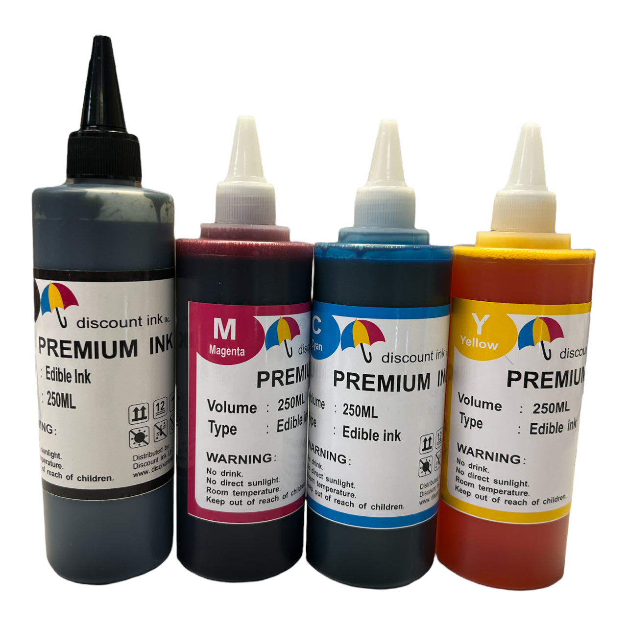 Premium 4X250Ml EDIBLE Refill Ink for Epson Canon Refillable Cartridges Printers