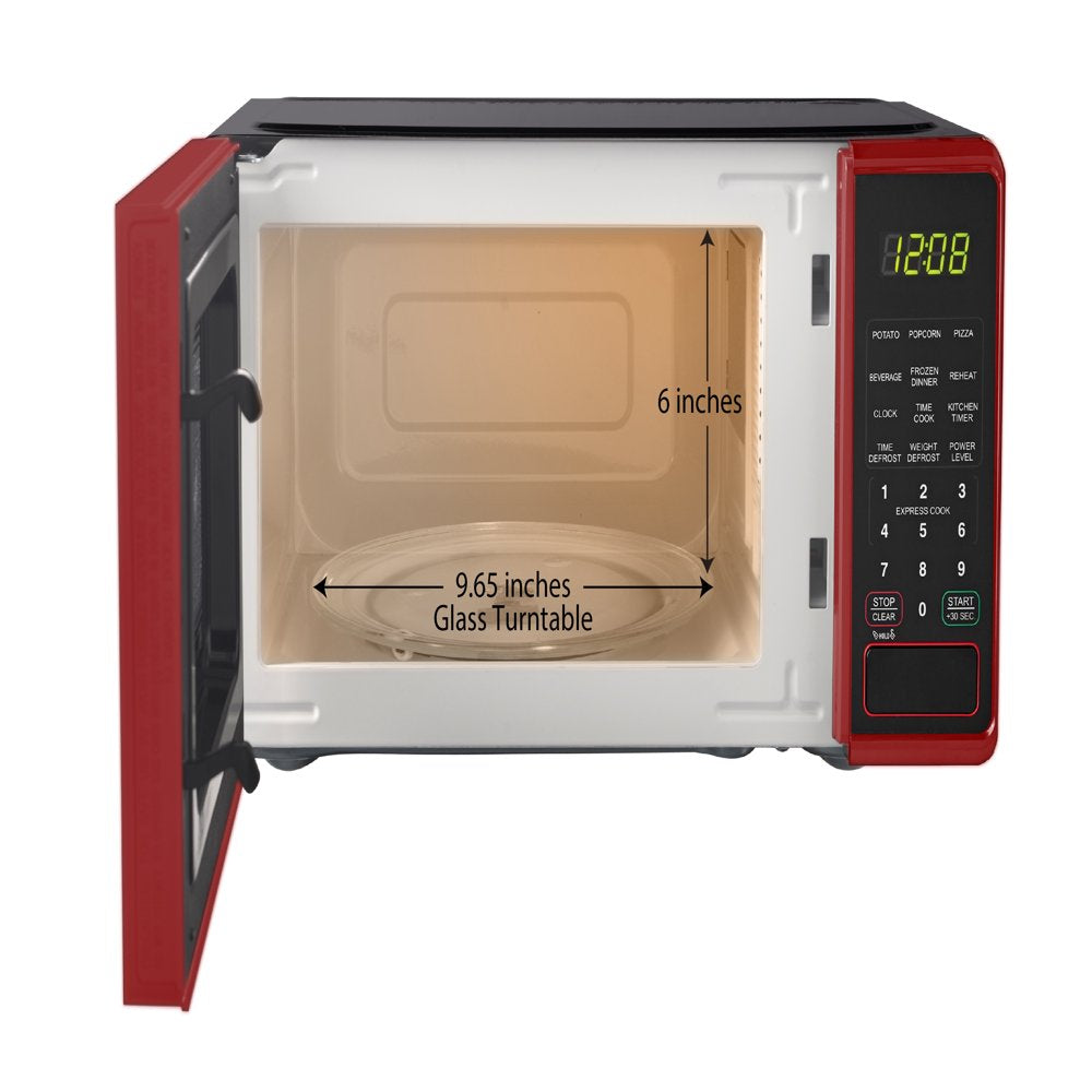 0.7 Cu. Ft. Countertop Microwave Oven, 700 Watts, Red, New