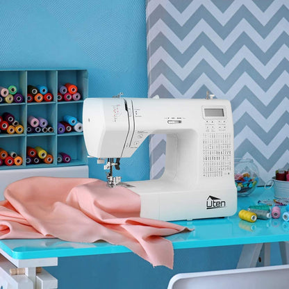 Portable Sewing Machine Computerized Embroidery Sewing Machine with 200 Unique Built-In Stitch and 8 Buttonholes