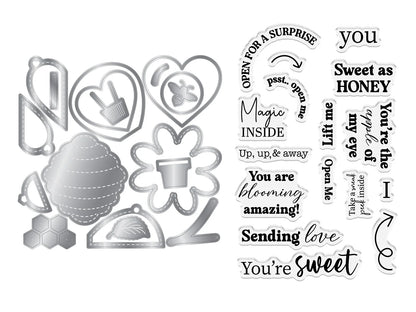 Honeycomb Message Reveal Stamp & Metal Die Set