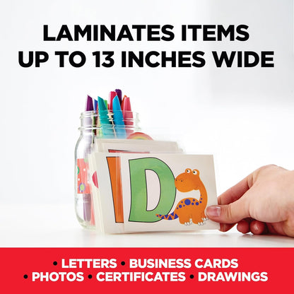 Scotch® Thermal Laminator Combo Pack, 1 White Thermal Laminator 13" Wide, 20 Laminating Sheets, Fits Letter Size