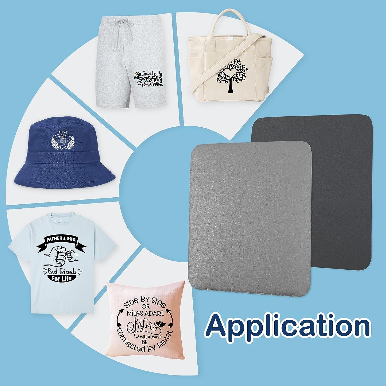 HTVRONT Heat Press Mat 15X15 & Black & White HTV Heat Transfer Vinyl Bundle: 36 Pack 12X10