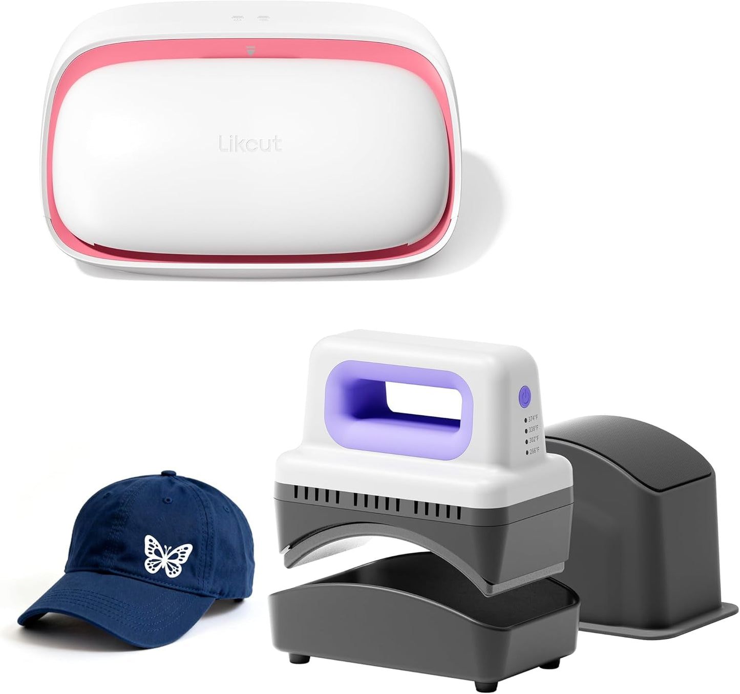Hat Press SZ01, Hat Press Heat Machine for Caps with 4 Heating Levels, S501 Vinyl Cutter Machine, Smart Sticker Maker Glee for DIY, Compact Design for Home & School Craft Projects