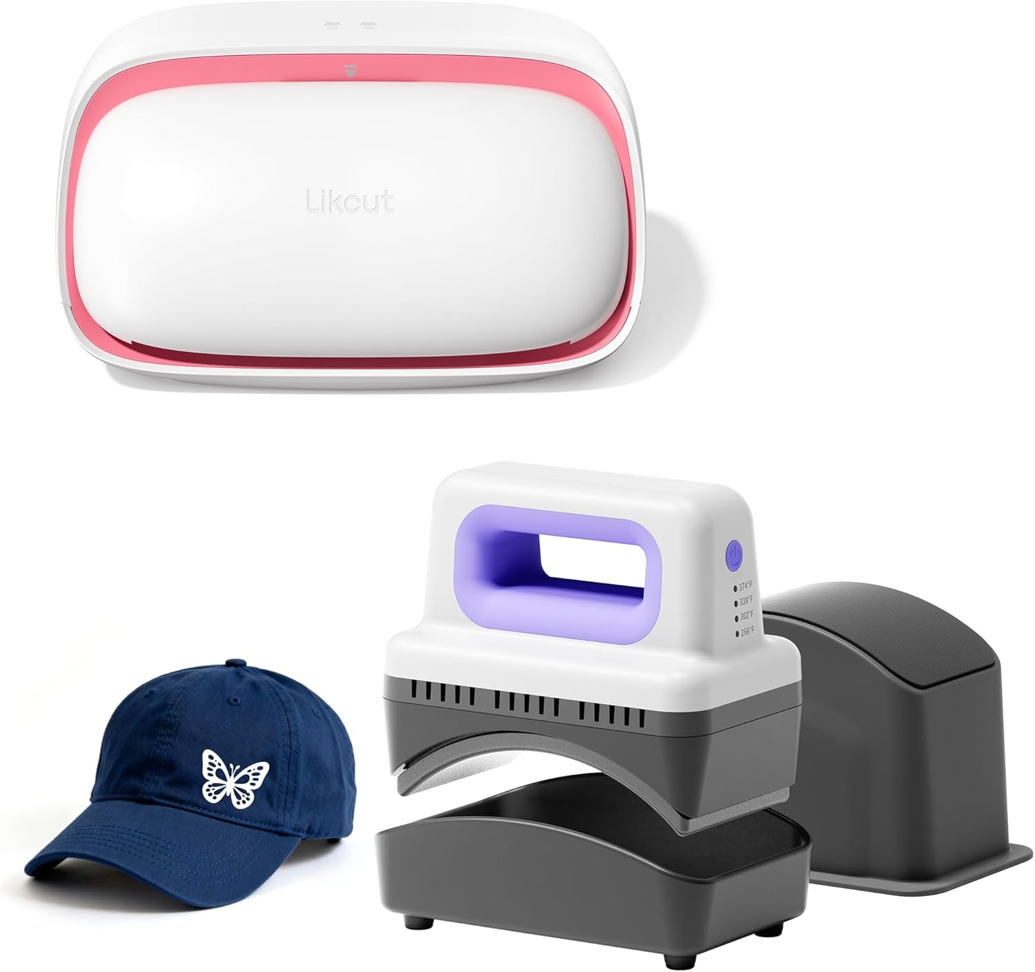 Hat Press SZ01, Hat Press Heat Machine for Caps with 4 Heating Levels, S501 Vinyl Cutter Machine, Smart Sticker Maker Glee for DIY, Compact Design for Home & School Craft Projects