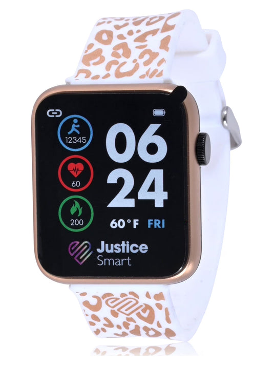 Female Tween Smart Watch with Leopard Silicone Strap (JSE4210WM)