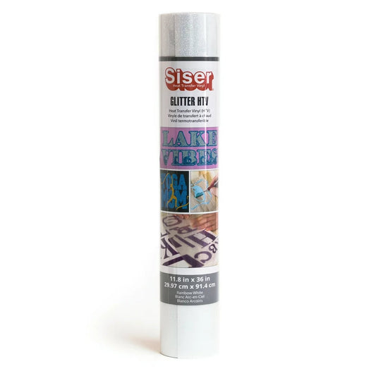 Glitter Heat Transfer Vinyl: Rainbow White, 11.8 X 36 Inches