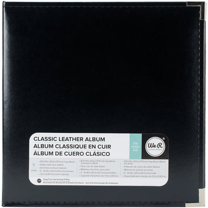 We R Classic Leather 3-Ring Album 8.5"X11"-Black, Pk 1, We R Memory Keepers