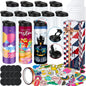 8 Pack 20 Oz Sublimation Tumblers Dual Opening Blank Bottles Triple-Insulated Stainless Steel Water Bottle with Straw Lid Blank Tumbler Bulk with Shrink Wrap, Rubber Base, Heat Tape for Heat Transfer