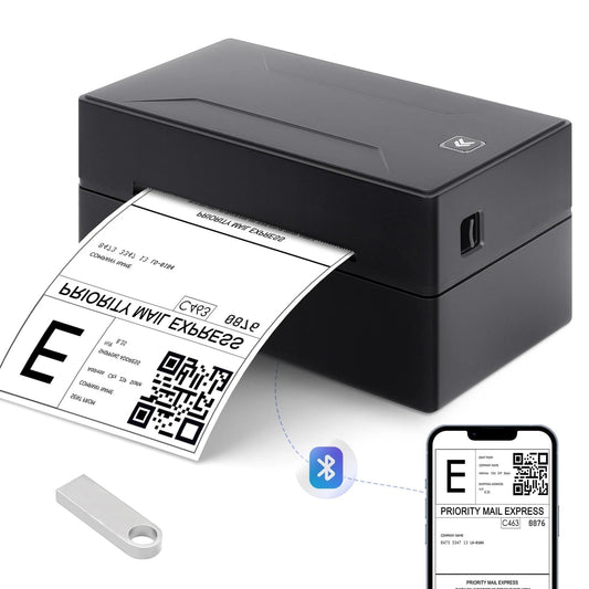 Bluetooth Thermal Printer, Wireless 4X6 Shipping Label Printer for Shipping Package and Small Business Compatible Windows, Mac, Ios, Android, Labels Maker Thermal Label Printer for Ebay, Shopify, Etc