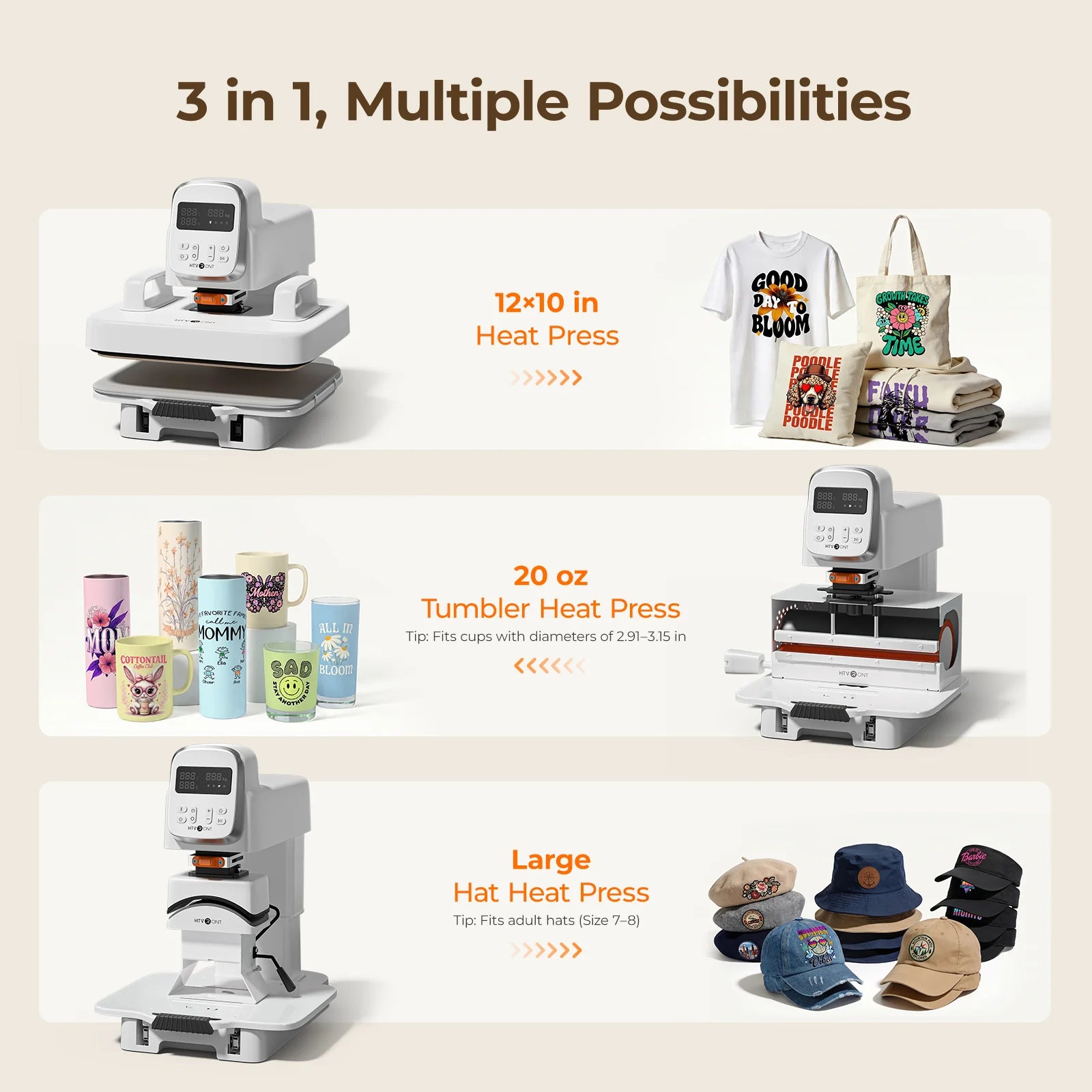 【Pre-Order】 HTVRONT A100 Auto Multi Heat Press