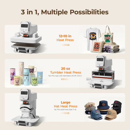 【Pre-Order】 HTVRONT A100 Auto Multi Heat Press