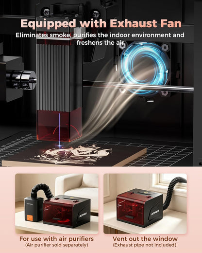 ACMER Laser Engraver Machine, K1 3500Mw Desktop Engraving Machine, 0.01Mm Ultra-Precision, Laser Cutter for Wood Acrylic Glass Leather, DIY Crafts & Small Business with Engraving Enclosure Honeycomb