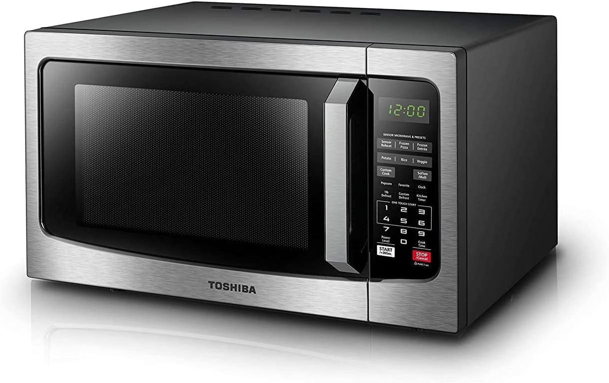 Countertop Microwave Oven, 1.2 Cu Ft, 1,100 Watts, Smart Sensor, Mute Function, Stainless Steel