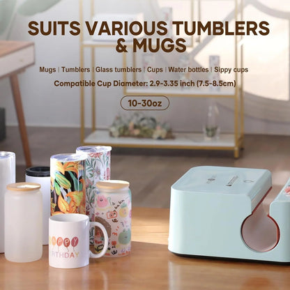 HTVRONT Auto+Tumbler Heat Press Machine + Materials Bundle