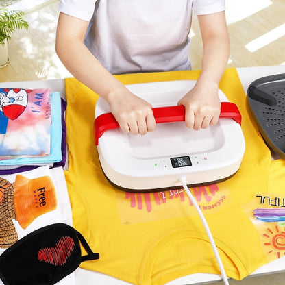 Heat Press Machine, Portable 12"X10" Heat Press, Iron Press for T Shirts and Sublimation, Press Machine for Hat, Vinyl, Bags, DIY Heating Transfer Projects