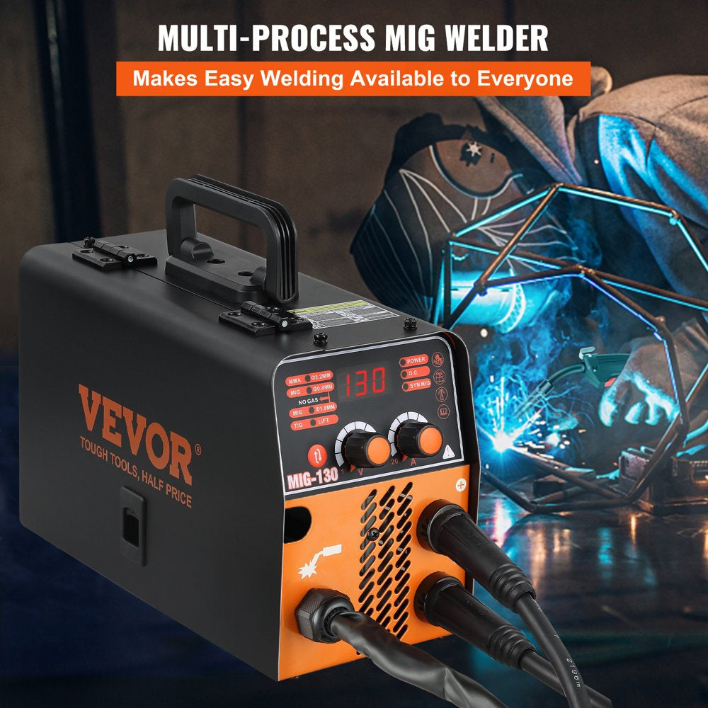 brand MIG Welder, 130A Welding Machine, 3 in 1 Combo MMA/ MIG/ LIFT TIG Welder Machine, Flux Core Welder, MIG-130 Portable Welding Machine, Mig Welding Equipment with 1 KG Welding Wire