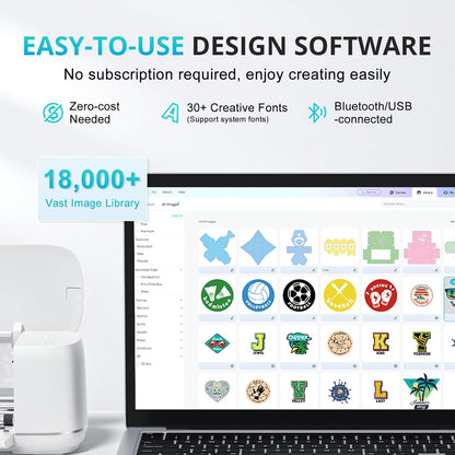 Loklik Cutting Machine 2 & Black Permanent Vinyl, Black Vinyl Compatible with Cricut Cutting Machine 12" X 14 FT