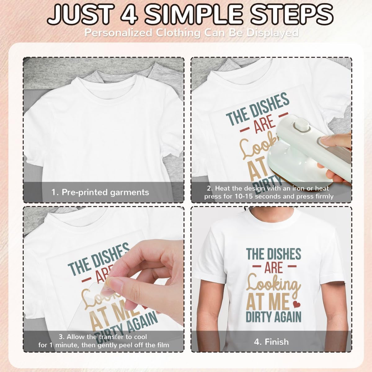 Dtf Transfers Ready to Press - 20Pcs Funny Kitchen Quotes Iron on Transfers for Tshirts Kitchen Designs Iron on Decals Cooking Baking Heat Transfer Vinyl Stickers for Clothing Pillows Bag DIY Crafts
