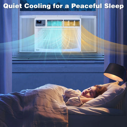 18000 BTU Window Air Conditioner with Heat, Window AC Unit & Heater Combo with APP & Voice Smart Control, Timer Function & Easy Installation Kit, Work with Alexa/Google Assistant, 208/230V