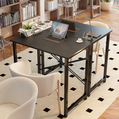 31 Inch Computer Desk Modern Writing Desk, Industrial Office Desk, Office Table for Small Spaces,Sturdy Laptop Table for Home Office, Black