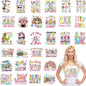 Happy Easter DTF Transfers Ready to Press, 30 PCS Cute Bunny & Gnome Iron-On Decals, Festive Holiday Heat Transfer Vinyl for T-Shirts, Easter Baskets, and DIY Crafts