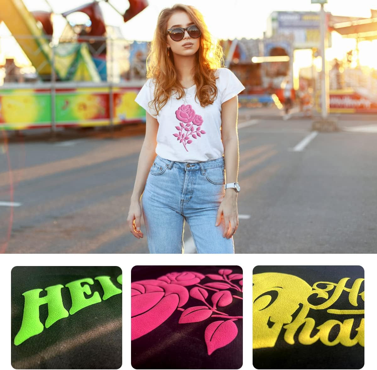 3D Puff Vinyl Heat Transfer,3 Sheets 12"X10" Puff Heat Transfer Vinyl HTV,3D Puffy HTV Iron on Vinyl for Cricut,Heat Transfer Vinyl for T-Shirt Clothes Bag Pillow Textile Fabric-Black
