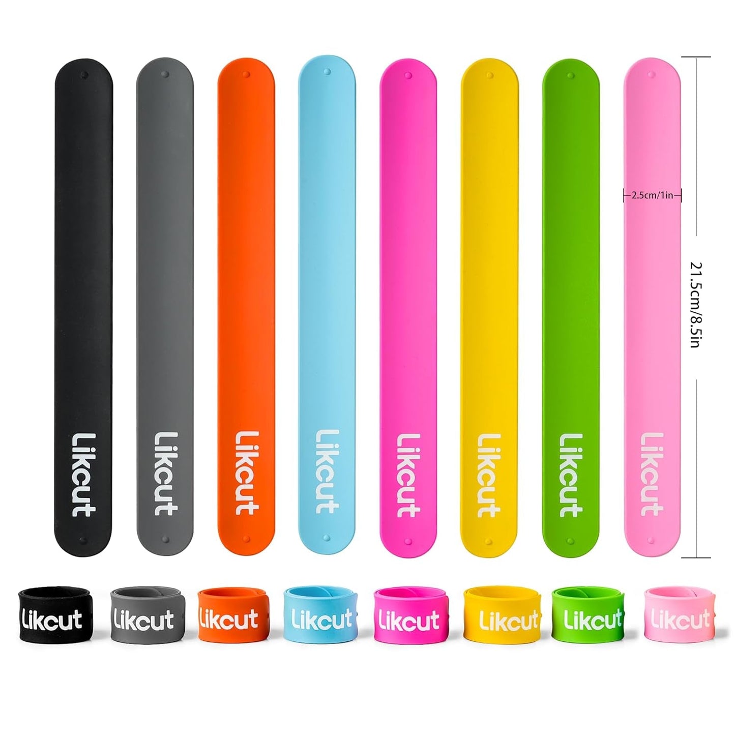 Vinyl Holder Slap Bracelet Set - 8 Pcs Silicone Wrapping Paper Roll Holder for Vinyl Rolls Storage, Wallpaper and Poster Storage, Craft Room Organizing