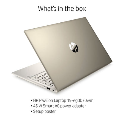 Pavilion 15.6" FHD Touch, Intel Core I7-1165G7, 8GB RAM, 512GB SSD, Lunar Gold, Windows 11, 15-Eg0070Wm