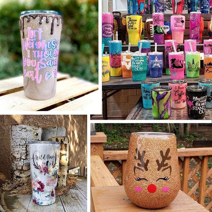 LFSUM Cup Turner for Crafts Tumbler Cup Spinner Machine Kit, Wood Cuptisserie Turner DIY Glitter Epoxy Tumblers with Silent UL Motor Safety Switch 3 in 1 Foams Accessories