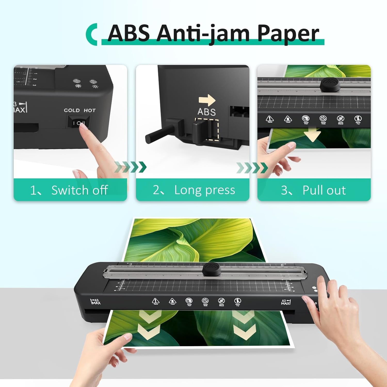 13 Inch Laminator Machine - 11X17 Laminator with 50 Sheets, Cold & Thermal | Built-In Paper Cutter & Corner Rounder, A3 Laminating Machine for Classroom Home School