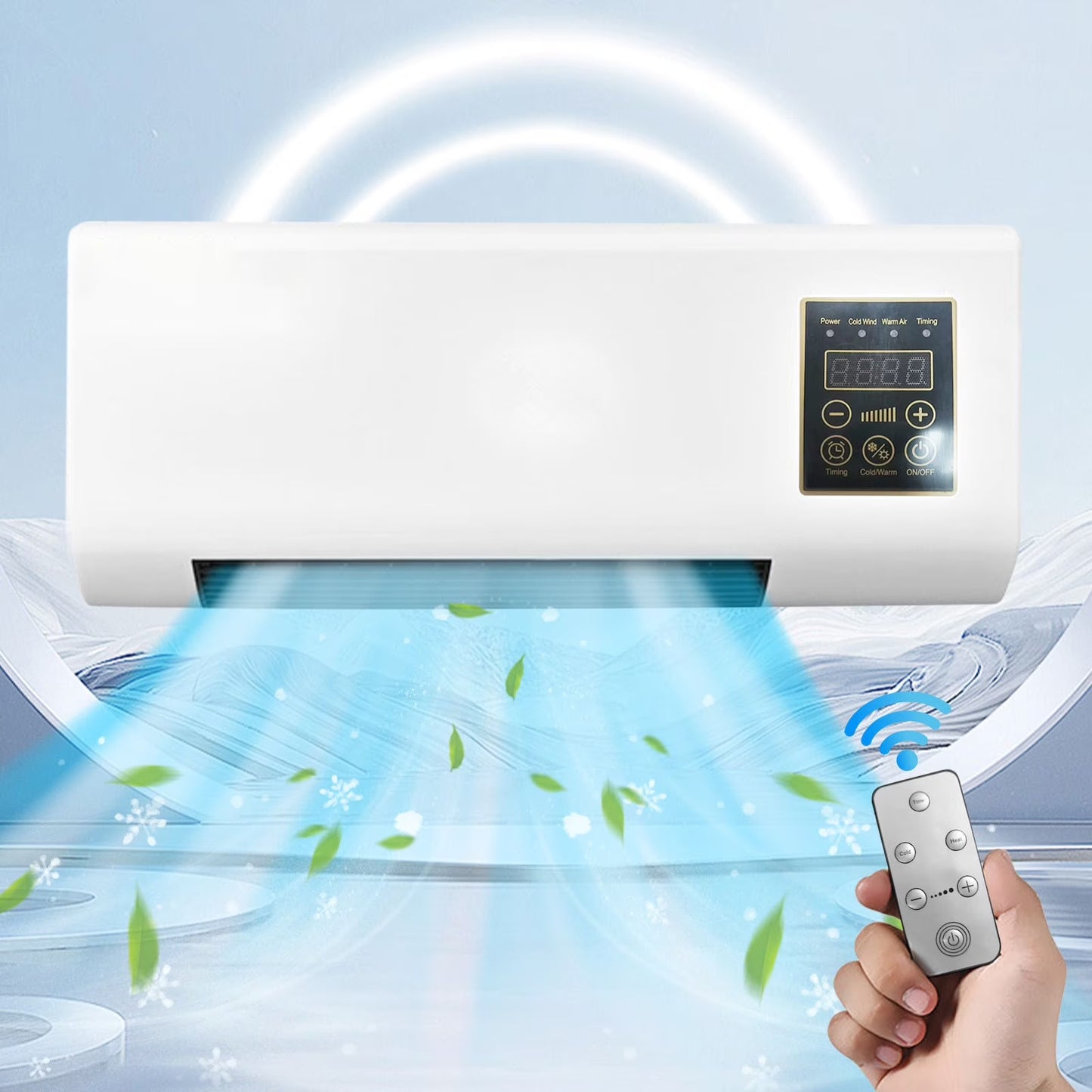14000 BTU Ductless Portable Air Conditioners No Windows Needed, Wall Air Conditioner with Heaters, Split Ac Heating System, Fast Heating