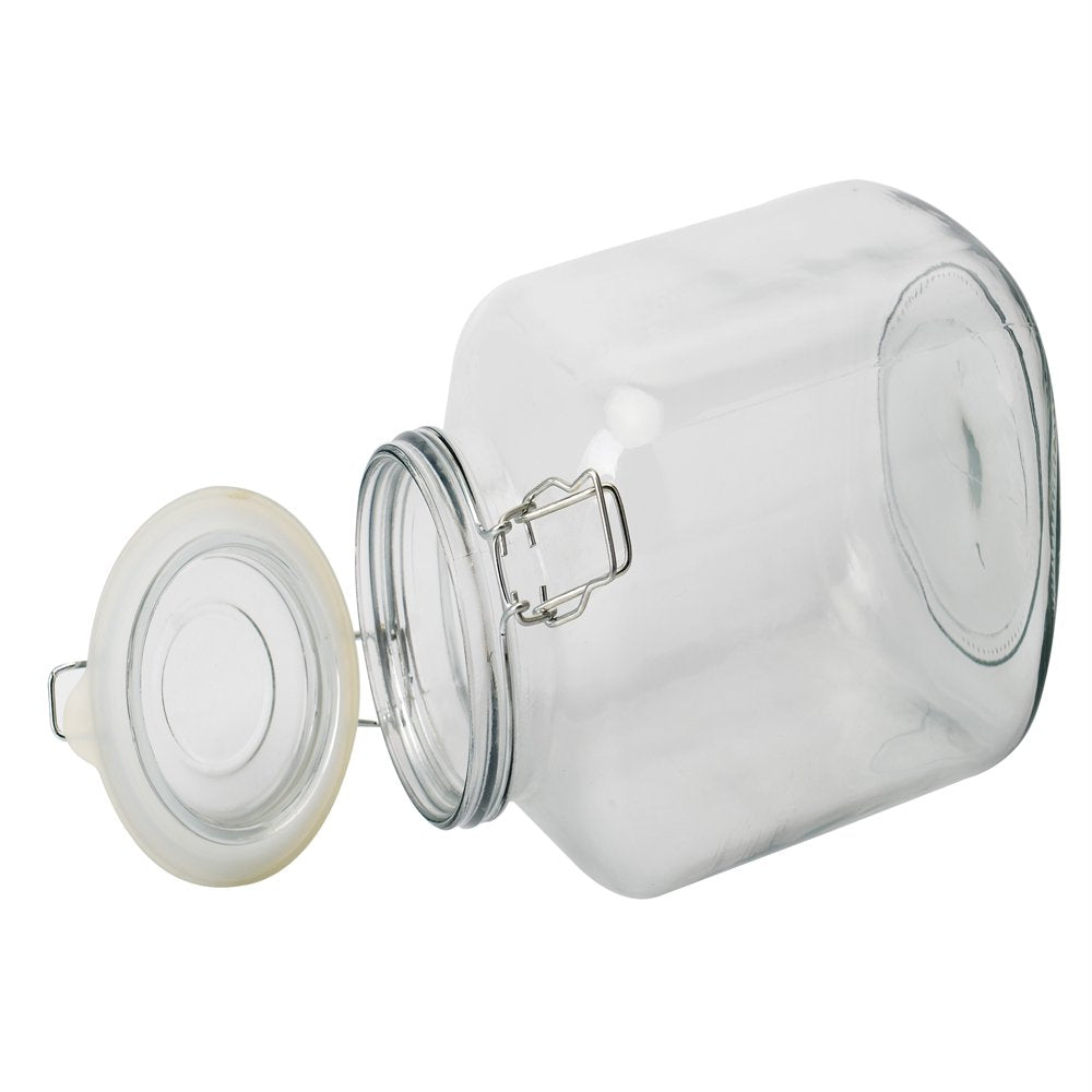 Kitchen Storage 106OZ Clear Glass Lock Lid Jar