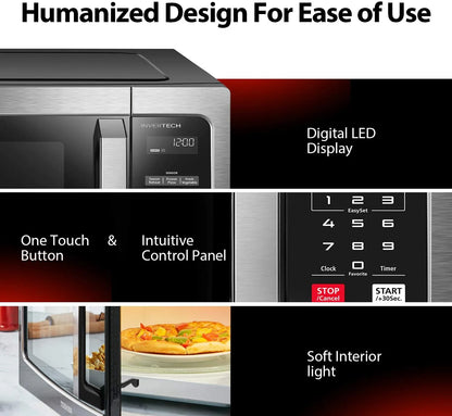 1.6 Cu. Ft. Microwave Oven with Inverter Technology, 1250 Watts, LCD Display and Smart Sensor, Stainless Steel, ML-EM45PIT(SS)