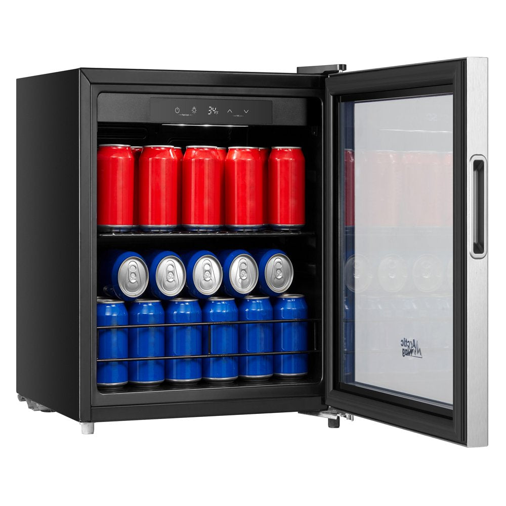 48-Can Beverage Fridge & Cooler with Electrical Control, Stainless Steel Look, ARV48B1AST