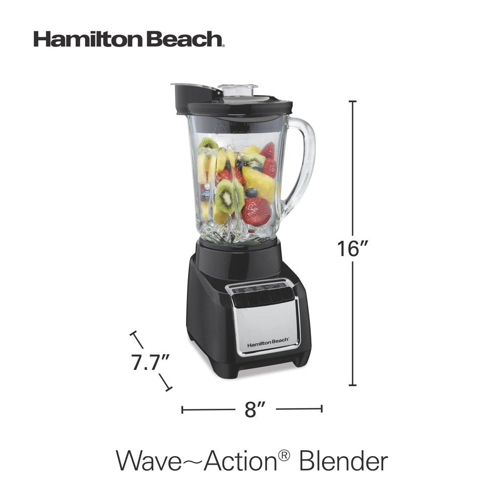 Wave Action Blender for Shakes and Smoothies, 48 Oz. Capacity, Glass Jar, Black, 53521