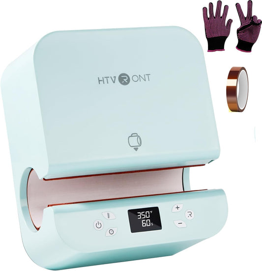 Auto Tumbler Heat Press Machine - Mug Heat Press Heat up Fast & Even, Professional Tumbler Press High-Security for 2.95-3.18Inch Sublimation Tumblers, Cups, Glasses and Mugs (Blue)