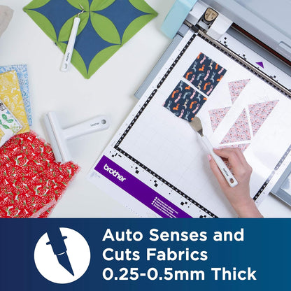 Brother Scanncut DX Thin Fabric Auto Blade CADXBLDQ1, Replacement Accessory, Cuts Textiles 0.25-0.5Mm Thick, for Quilting Pieces, Appliqués and More