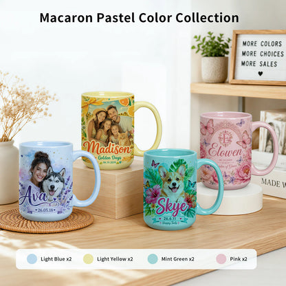 Sublimation Mugs 15 OZ Mixed Macaron Colors Ceramic Cups 8 Pack