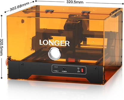 LONGER Ray5 Minis 2.5W Laser Engraver, 12000Mm/Min High-Speed Laser Engraving Machine, 0.01Mm Precision, 130×140Mm Work Area, Beginner-Friendly DIY Engraver for Wood, Acrylic, Leather