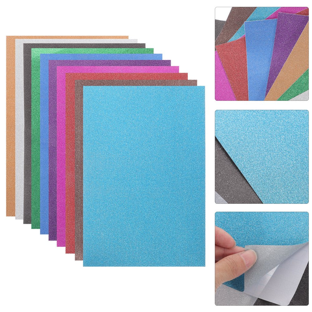 20 Sheets Glitter Craft Paper Sparkle Cardstock Papers Self Adhesive Shiny Glitter Paper