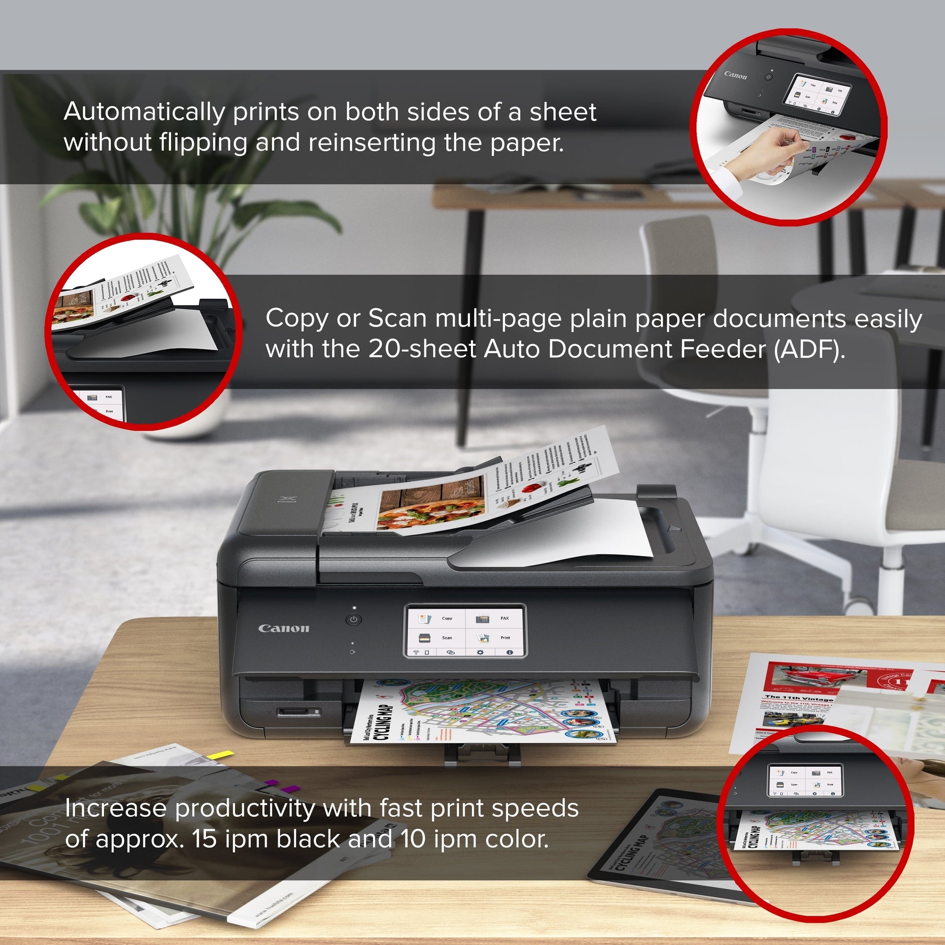 PIXMA Tr8622A All-In-One, Wireless Color Inkjet Printer for Home Office Use
