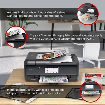 Canon PIXMA Tr8622A All-In-One, Wireless Color Inkjet Printer for Home Office Use
