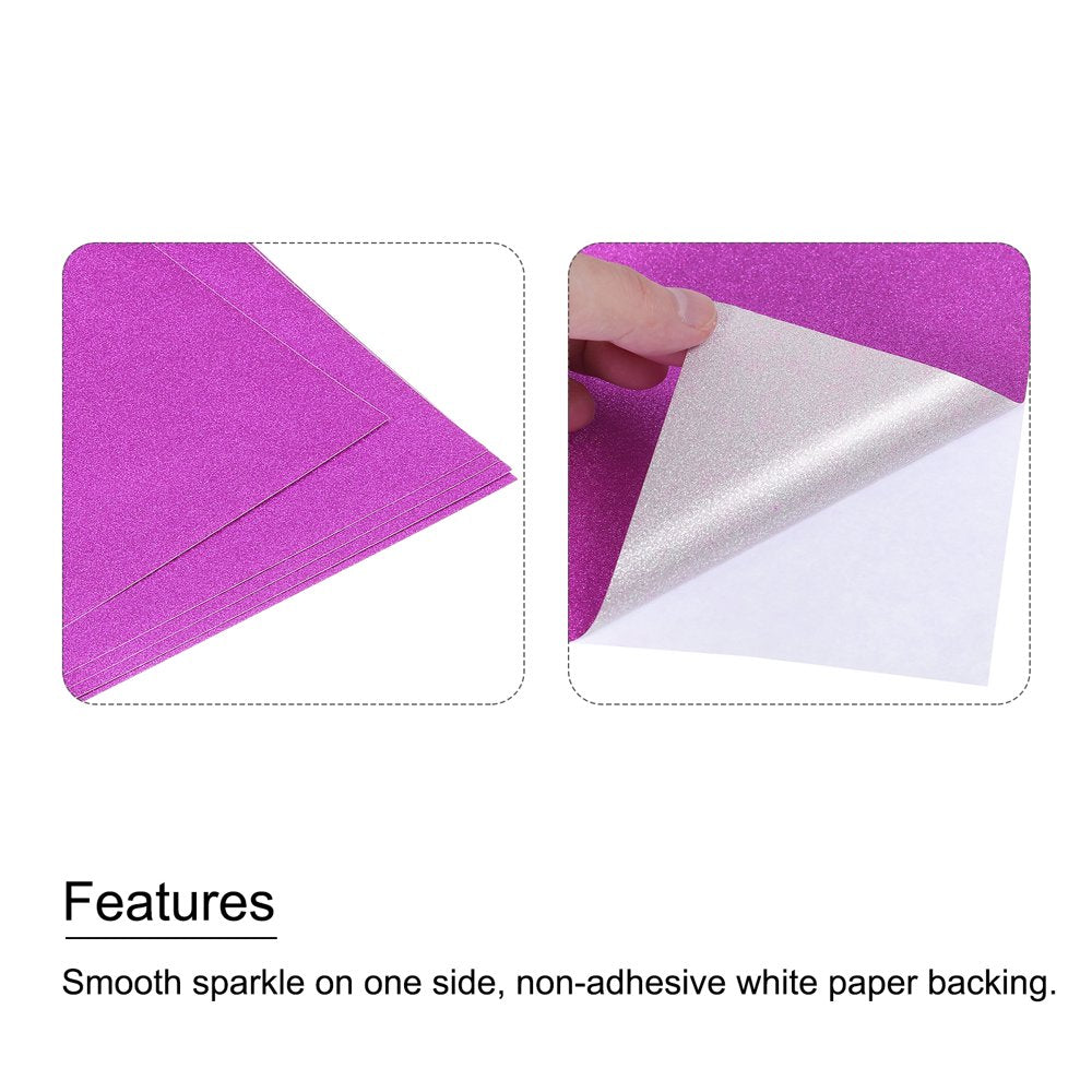 10 Sheets Glitter Cardstock Paper for DIY, 7.8 Inch X 11.8 Inch, Fuchsia, 80Gsm