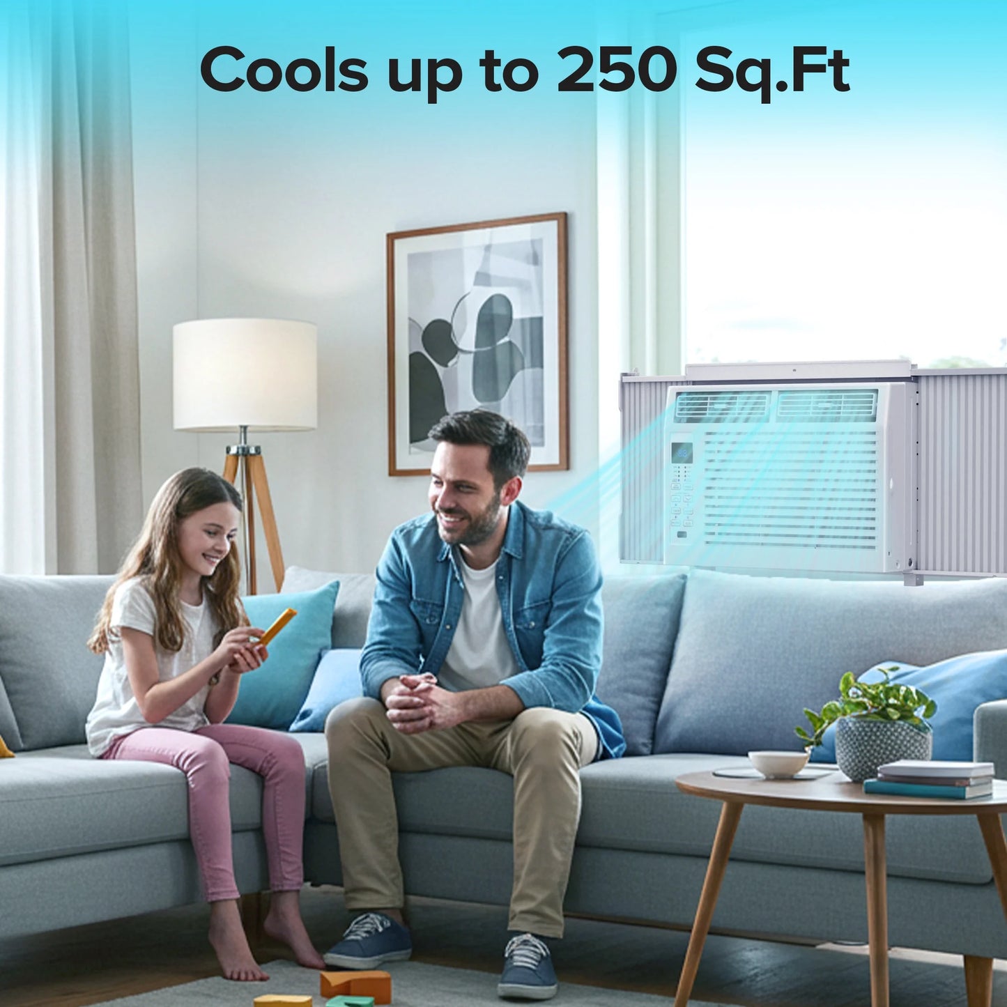 6,000 BTU Window Air Conditioner with Remove Control , for Room AC Unit Air Conditioner Easy Installation, Cools up to 250 Sq. Ft