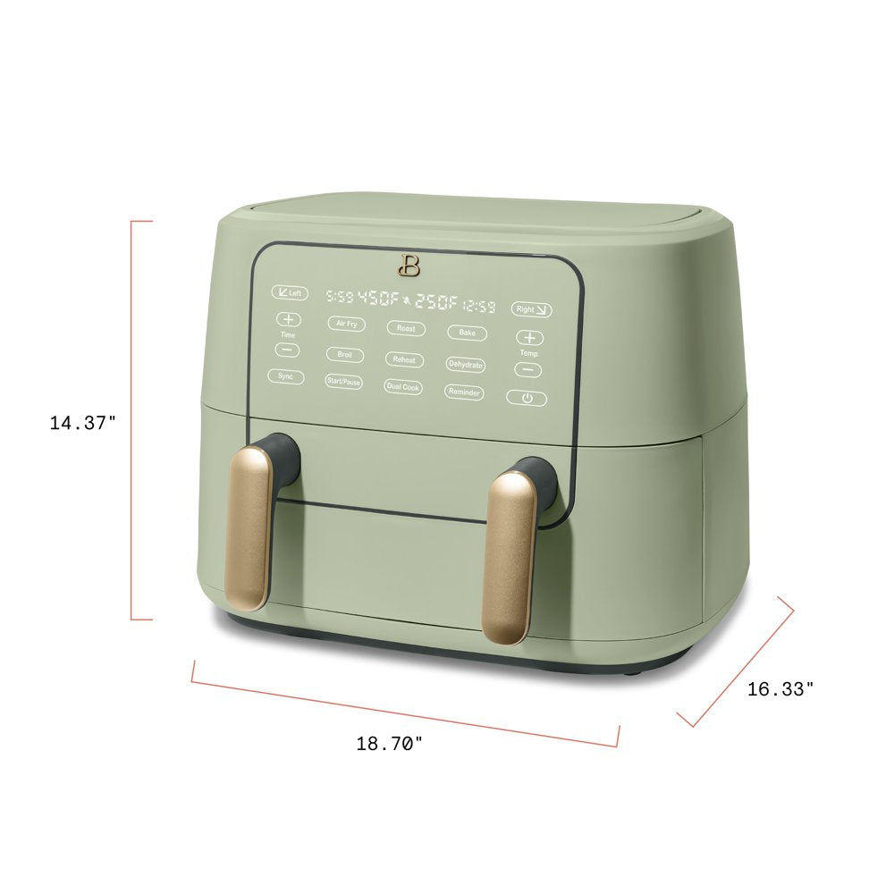 9QT Trizone Air Fryer, Sage Green by Drew Barrymore