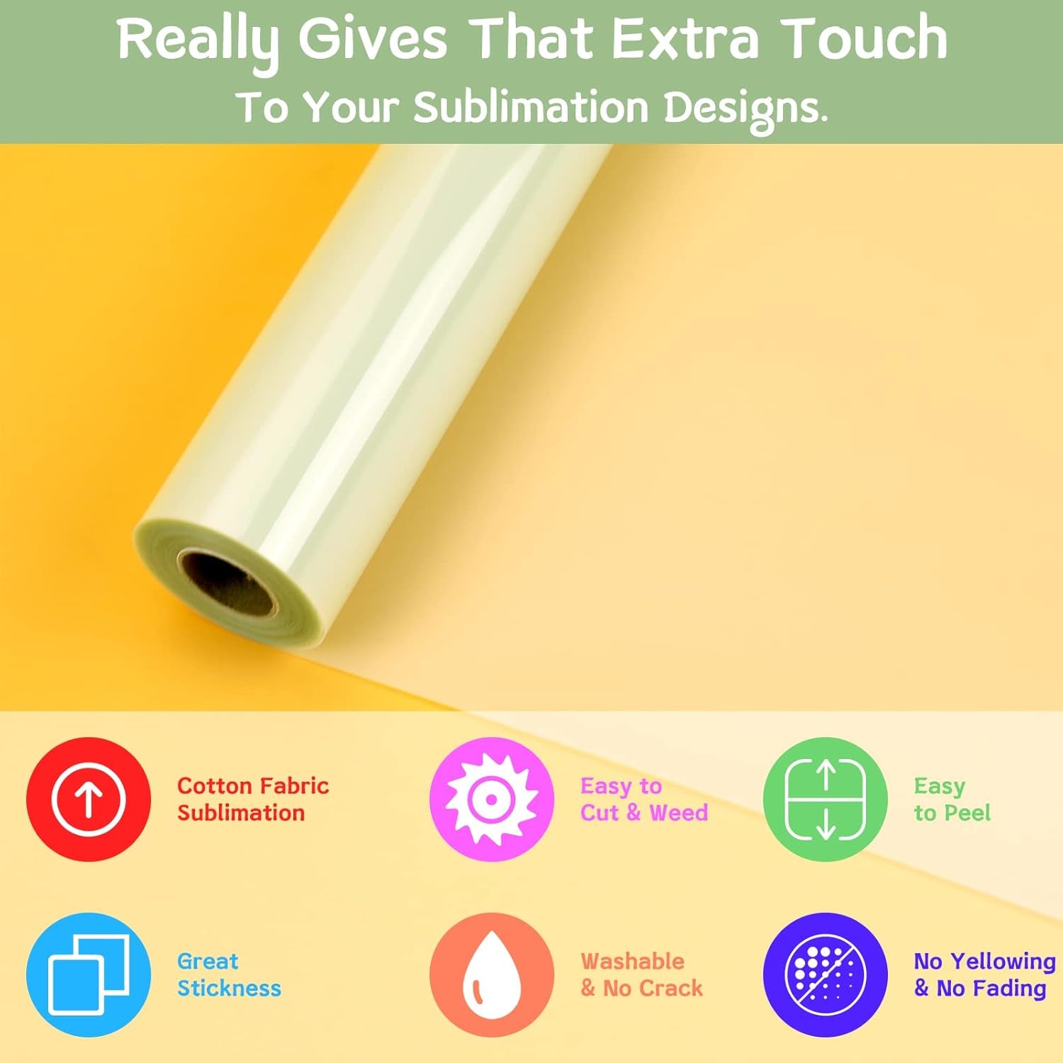 Sublimation Paper 120 Sheets +12" X 20FT Matte Clear HTV Vinyl for Sublimation